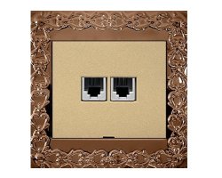 عکس قاب تلفن دوقلو قهوه ای متال مدل الماس آسیا الکتریک