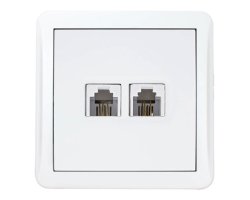 عکس پریز تلفن دو سوکت روکار شهاب 4055