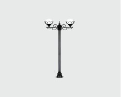 عکس چراغ پارکی دو شاخه شفق مدل کیهان با لامپ 3252