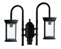 عکس چراغ پارکی دو شاخه شفق مدل روشان 1062