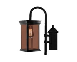 عکس چراغ پارکی تک شاخه شفق مدل روشان برنزی 1191