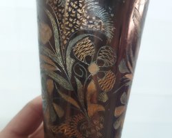 گلدان مسی تراش دار کار دست