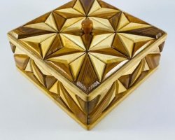 عکس جعبه پذیرایی چوبی گره چینی s2 سایز 16*16