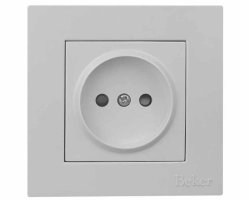 پریز ساده پلی کربنات مدل آسان سفید با قاب