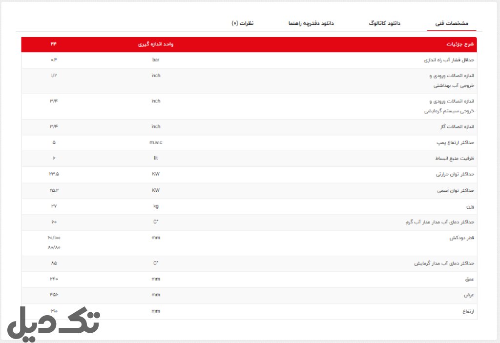 پکیج دیواری لورچ مدل هرما