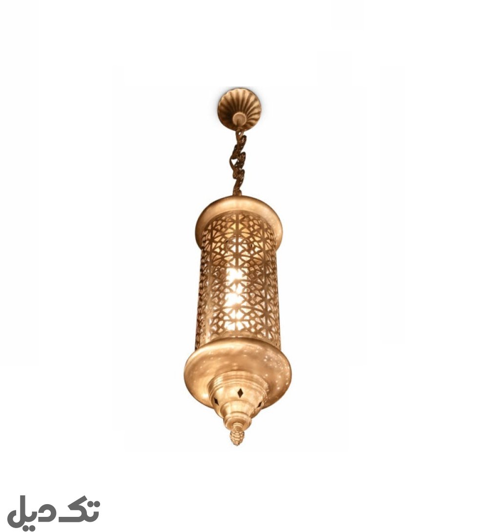 چراغ آویز سقفی مدل مراکشی تک شعله رنگ طلایی