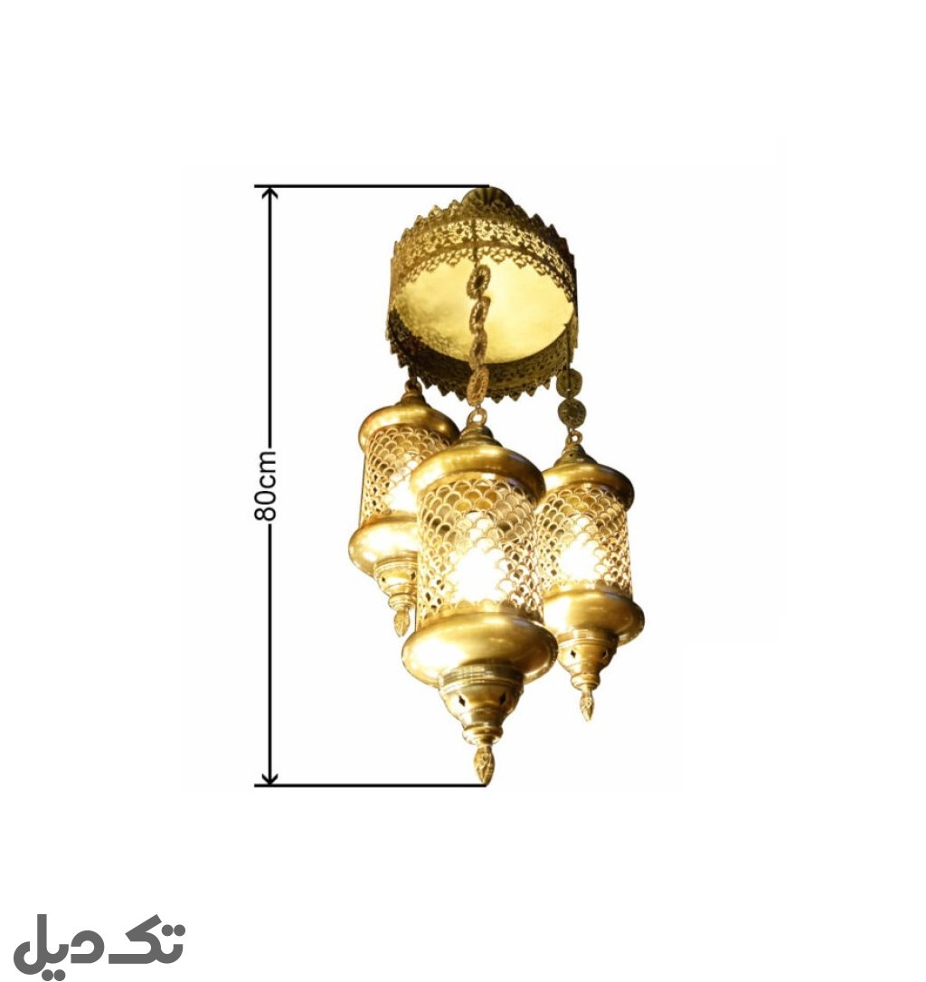 لوستر آویز مراکشی مدل پولک ماهی سه شعله