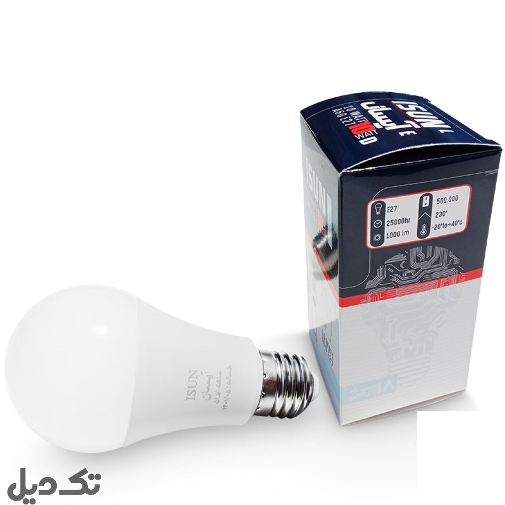 لامپ ال ای دی حبابی ۱۰ وات E27 آیسان