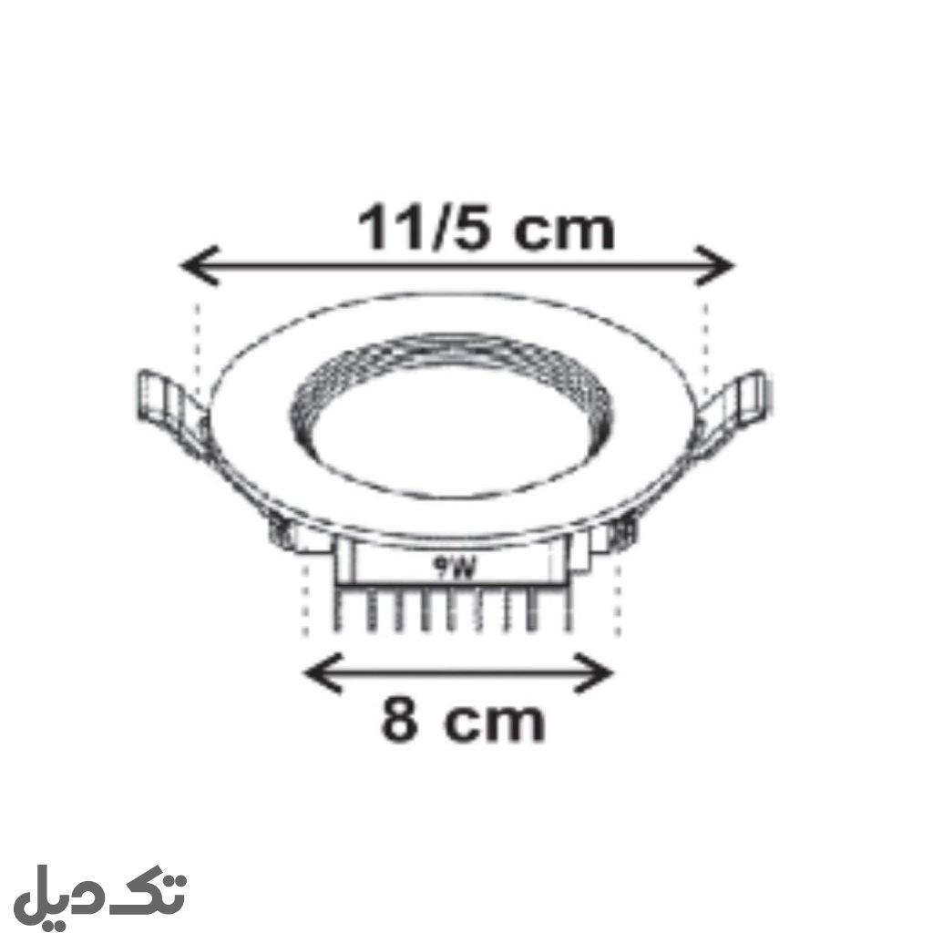 چراغ پنل 9 وات بک لایت مدل رها DOB ترک الکتریک