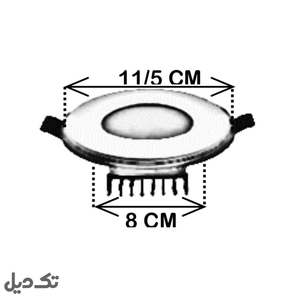 چراغ پنل 9 وات بک لایت مدل سنا DOB دور شیشه ای ترک الکتریک