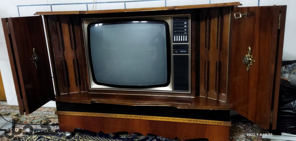 تلویزیون مبله عتیقه چوبی فیلیپس