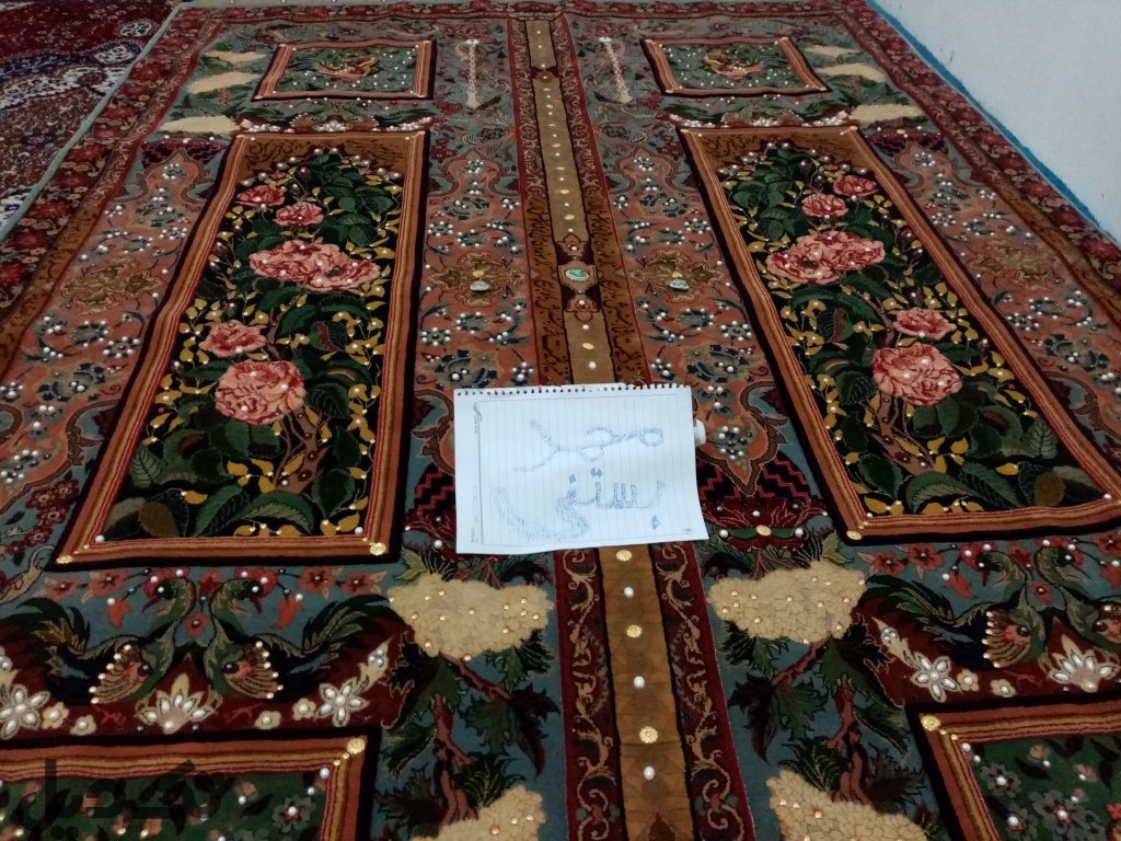 فرش کهنه بافته شده قاجار