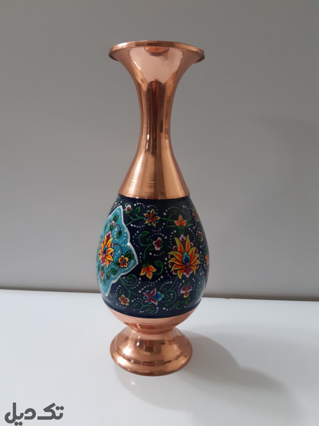 گلدان مس و پرداز۲۵ سانتی
